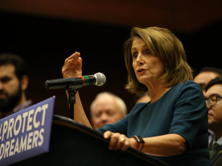 Nancy Pelosi expresses her support for passing the DREAM act at Sacramento State University on Monday, Sept. 18, 2017. 